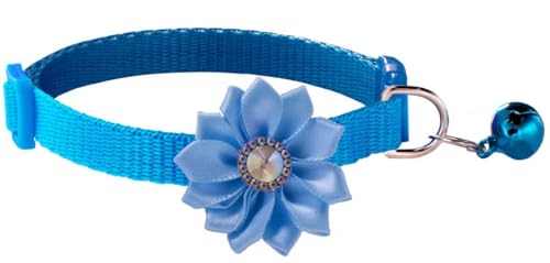 haoyueer Katzenhalsband mit Glöckchen, Blumenmuster, für Mädchen, niedlich, ausgefallenes Welpenhalsband mit Glöckchen, für XXS, XS, kleines Kätzchen, Haustier, Hündinnen, Halsumfang 17,8 - 30,5 cm, von haoyueer