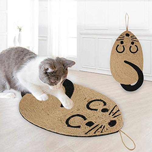 Kratzbrett Katzen Kratzmatte rutschfest Sisalmatte Langlebig Kratzteppiche Sisal Kratzpad Scratching Pad Hängend Kratzpappe Krallenpflege Katzenspielzeug Katzenkratzmatte für Möbel Spielen von haozaikeji