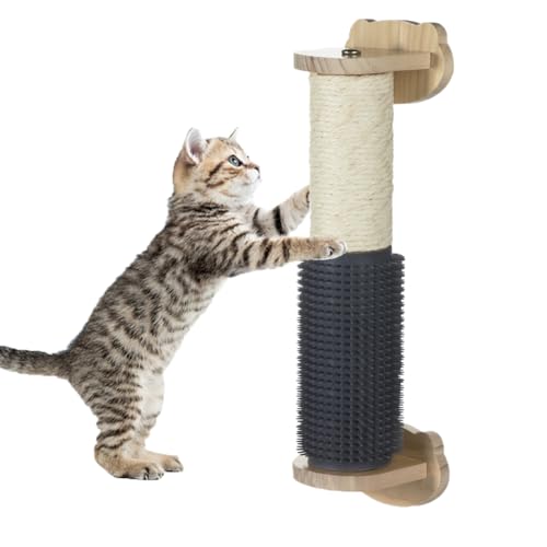 Kratzstamm Kleine Katzen Katzenkratzbaum Sisalseil Kratzbaum mit Bürste Kratzsäule für Katzen Scratching Post Langlebig Katzenkratzbaum für Kätzchen im Katzenkäfig, 30 cm von haozaikeji