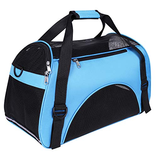 Transporttasche Hunde Katze Transportbox Atmungsaktiv Hundetasche Tragbar Katzentasche Verstellbar Katzentransportbox Mesh Hundetransportbox Haustier Transport Tasche Faltbar Hundebox von haozaikeji