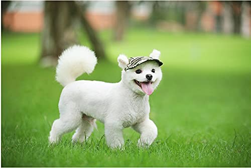 haozaikeji HundeBaseballkappe Hund Sonnenhut Hundehüte mit Ohrlöchern Hund Sport Hut Verstellbar Hund Outdoor Baseball Cap Hund Sommer Kappe mit Umhängeband Hund Trucker Hüte für kleine, mittelgroße von haozaikeji