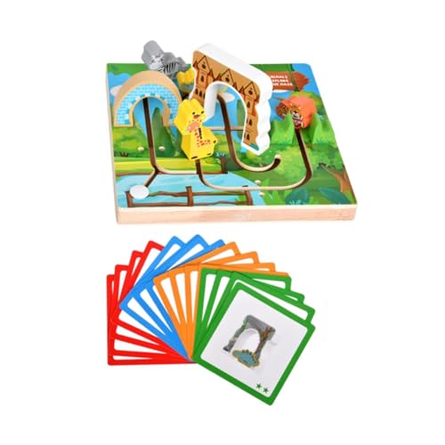 harayaa Holz-Labyrinth Spielzeug Tiere Labyrinth Rutsche Puzzle Labyrinth Bord Matching-Spiel für Kinder Geburtstag Party Favor Geschenk von harayaa