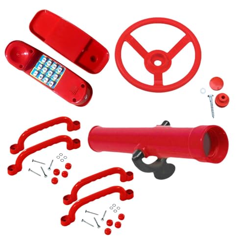 harayaa Kinder Spielzeug Lenkrad Rollenspiel Zubehör Spielzeug Telefon Zubehör Spielset Zubehör für Mädchen Jungen, ROT von harayaa