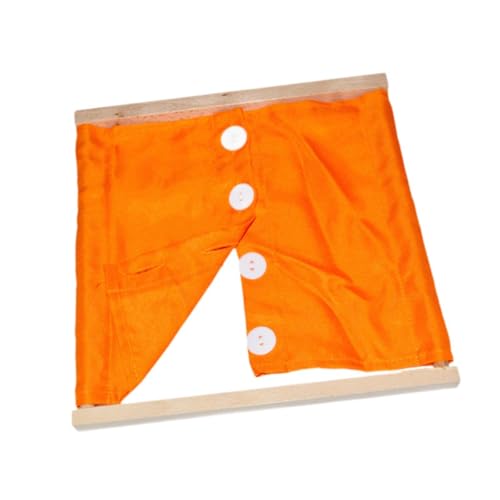 harayaa Montessori Kleiderbrett, Kleiderrahmen, Spielzeugkleid, Sensorisches Lernbrett für Kinder, orangefarbener Knopf von harayaa