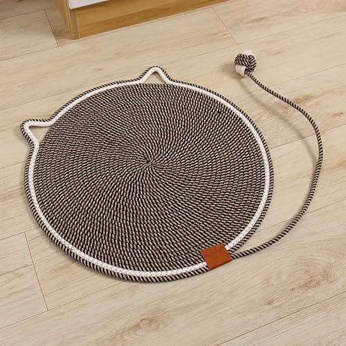 Kratzmatte für Katzen, 42 cm, rund, horizontal, für den Innenbereich, Bodenschutz (Kaffee) von hardinox