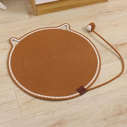 Kratzmatte für Katzen, 42 cm, rund, horizontal, für den Innenbereich, Bodenschutz (Khaki) von hardinox