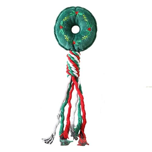 hardinox Bestseller Weihnachten Baumwollseil Plüschtier, ein lustiges Katzenspielzeug, ein Hundebissfest und Zahnschleifgerät (Doughnut, 30 x 10 x 4 cm) von hardinox