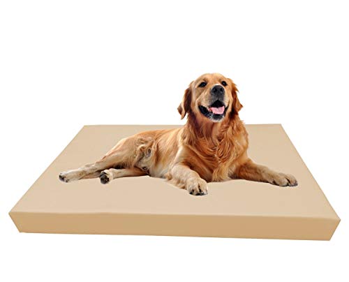 Barry & Lucy Hundelager Hundematte Hunde Matratze Hundeschlafmatte Hundebett Hundekissen Hundeplatz Kunstleder viele Farben (105x75x10, beige) von Haus & Garten