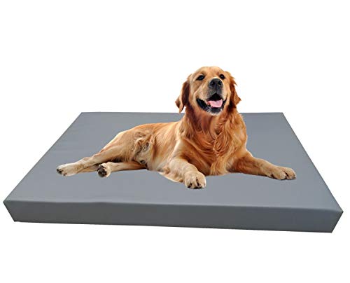 Barry & Lucy Hundelager Hundematte Hunde Matratze Hundeschlafmatte Hundebett Hundekissen Hundeplatz Kunstleder viele Farben (125x100x10, Silber) von Haus & Garten