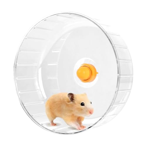 Hamsterrad 21 cm, Laufrad Hamster Leise Spinner, Hamstertrainingsrad, Hamster Spinner, Leise Hamster Spielzeug Transparent, Hamster Rad Kunststoff für Eichhörnchen Chinchillas Rennmäuse von heavenlife