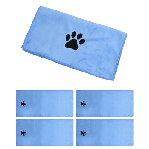 heavenlife 4 Pcs Handtücher für Hunde, Hundehandtuch Mikrofaser, Schnelltrocknend Badehandtuch für Hunde Katzen, Extra Weich Handtuch Extra Saugfähig für Haustier (Blau 35x75cm) von heavenlife