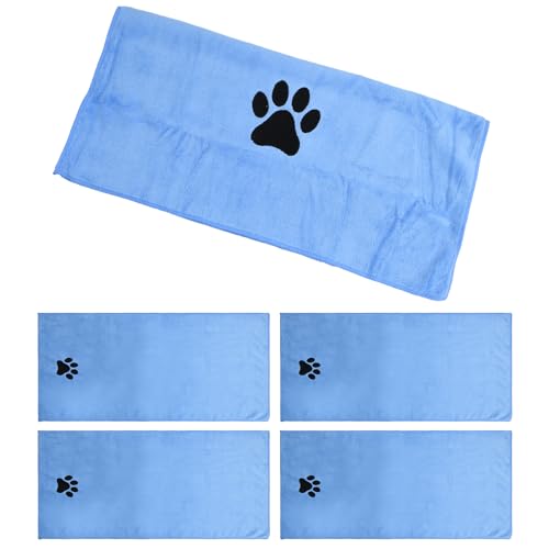 heavenlife 4 Pcs Handtücher für Hunde, Hundehandtuch Mikrofaser, Schnelltrocknend Badehandtuch für Hunde Katzen, Extra Weich Handtuch Extra Saugfähig für Haustier (Blau 50x100cm) von heavenlife