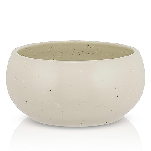 hej.mo | Design Hundenapf aus Keramik | Creme | 16 cm Durchmesser & 0,9 L Volumen | robuster Fressnapf | spülmaschinenfest | Kratz- & bissfest | Futternapf für kleine und mittlere Hunde von hej.mo