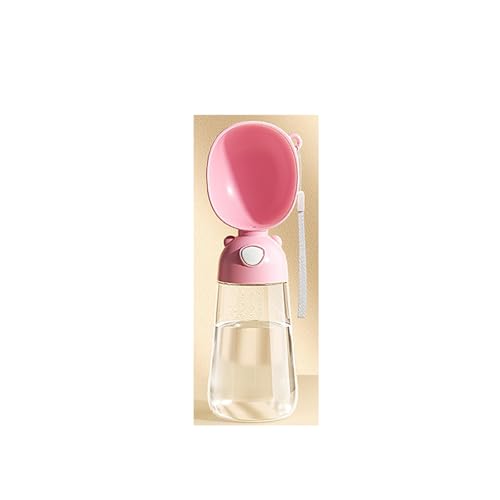 Hunde-Wasserflasche für Hunde, auslaufsicher, Wasserspender für Haustiere, Outdoor, Spaziergänge, Wandern, 380 ml, Rosa von helioflicker