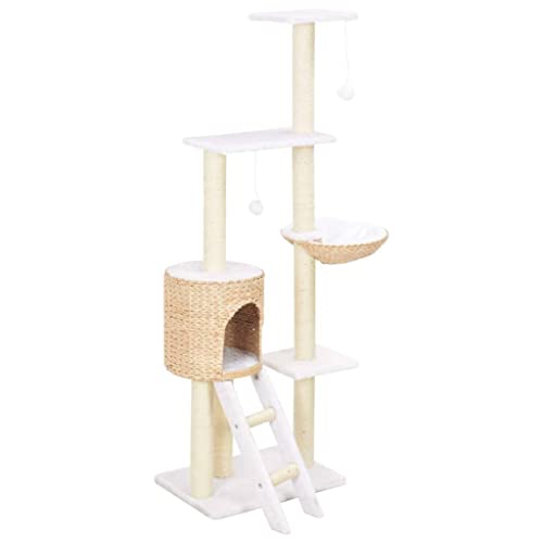 3702224 Kratzbaum für Katzen, Katzenhöhle, Spielzeug, Plüschtiere, Sisal, Herbarien, Seefahrer, Beige von helloshop26