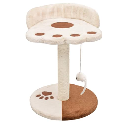 3702261 Kratzbaum für Katzen, Plüschtiere, Sisal, 40 cm, Beige und Braun von helloshop26