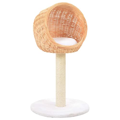 Kratzbaum Kratzbaum Katzenhöhle Spielzeug Plüschtiere Sisal Natur Weidenholz 3702281 von helloshop26