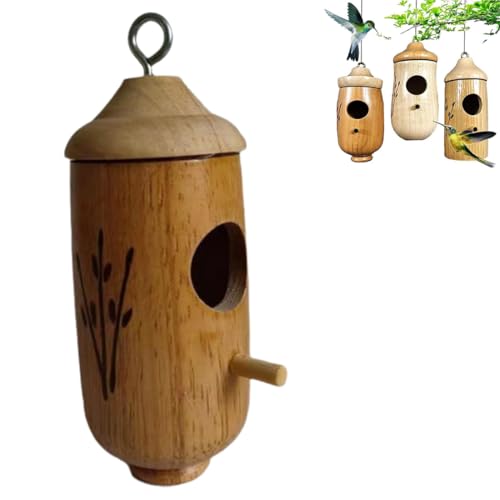 1/3Pcs Wooden Hummingbird House, Fanyil Wooden Hummingbird House, Hanging Hummingbird House Bird Feeder Outdoor Garden Decoration (A) von heofonm