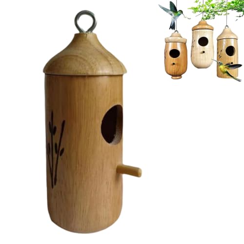 1/3Pcs Wooden Hummingbird House, Fanyil Wooden Hummingbird House, Hanging Hummingbird House Bird Feeder Outdoor Garden Decoration (B) von heofonm