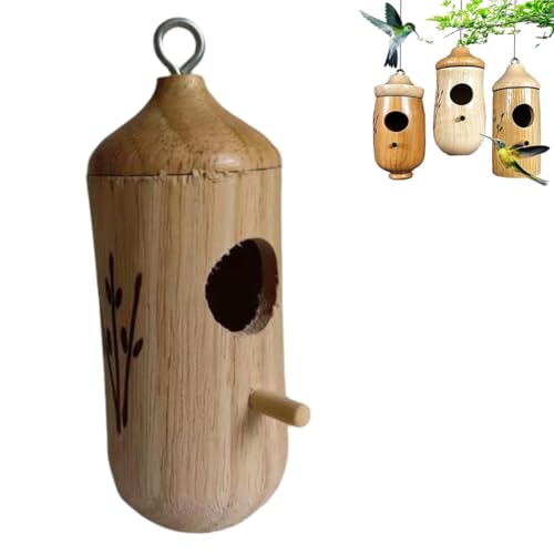 1/3Pcs Wooden Hummingbird House, Fanyil Wooden Hummingbird House, Hanging Hummingbird House Bird Feeder Outdoor Garden Decoration (C) von heofonm