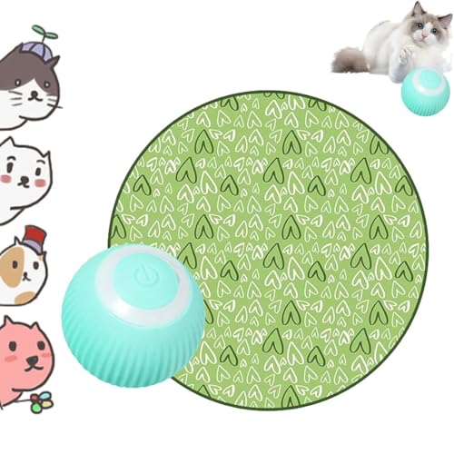 heofonm 2 in 1 Simulated Interactive Hunting Cat Toy, Cat Hunting Toys for Indoor Cats, Accustomedi Cat Toy, Simulated Cat Hunting Toy Cat Ball Toy, Hunting Toys for Cats (with Ball,Green) von heofonm