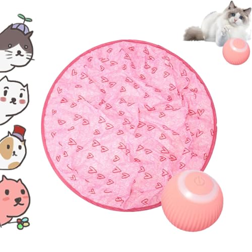 heofonm 2 in 1 Simulated Interactive Hunting Cat Toy, Cat Hunting Toys for Indoor Cats, Accustomedi Cat Toy, Simulated Cat Hunting Toy Cat Ball Toy, Hunting Toys for Cats (with Ball,Pink) von heofonm