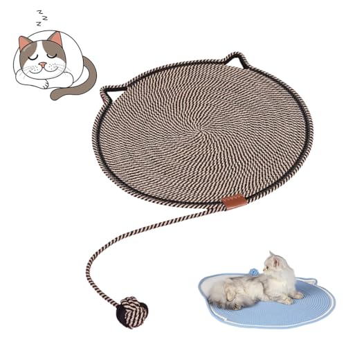 heofonm Celery Pets Dual Scratching Pad, Cotton Rope Cat Scratching Pad, Celery Pets Scratching Pads for Indoor Cats, Cat Scratcher Mat with Cat Ball Toy 17in /20in (17in,Black) von heofonm