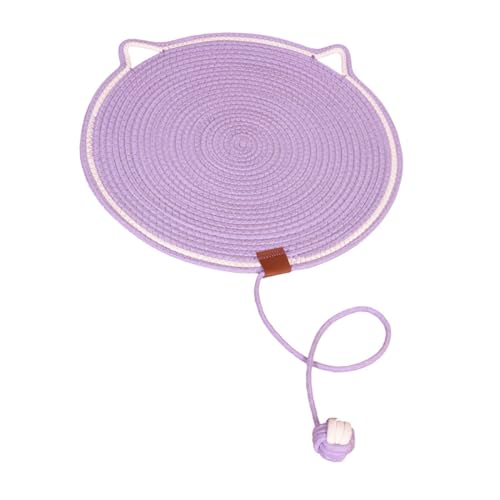 heofonm Celery Pets Dual Scratching Pad, Cotton Rope Cat Scratching Pad, Celery Pets Scratching Pads for Indoor Cats, Cat Scratcher Mat with Cat Ball Toy 17in /20in (17in,Purple) von heofonm