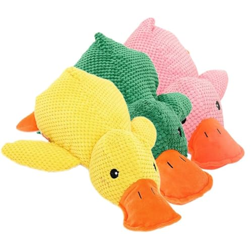 heofonm Grishay Calm Duck Dog Toy, Calming Duck Dog Toy Bright Yellow, Yellow Calming Duck Toy for Dogs, The Mellow Dog Calming Duck Dog Squeak Toys (3pcs Mix) von heofonm