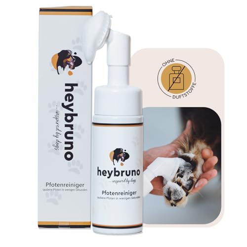 heybruno Pfotenreiniger für Hunde | 150 ml | Hundepfotenbürste | Hundepfoten Reiniger ohne Wasser von heybruno