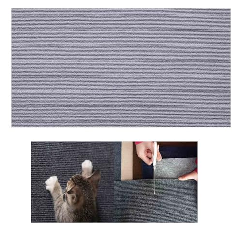 Kratzmatte für Katzen, 40x100cm Kratzmatte Selbstklebend, Zuschneidbarer Selbstklebender Katzenkratzteppich, Kratzbretter Katze, Katzen Kratzschutz für Wand Sofa Tür und Möbel (Grau) von hgerGWW