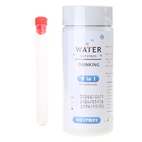 hgnxa 9-in-1 Trinkwasser-Teststreifen, 100 Stück, EasyTests für Chlorhärte, Alkalinität, Aquarien, Wasserqualitätsteststreifen, Wasserqualitätstest-Kits von hgnxa