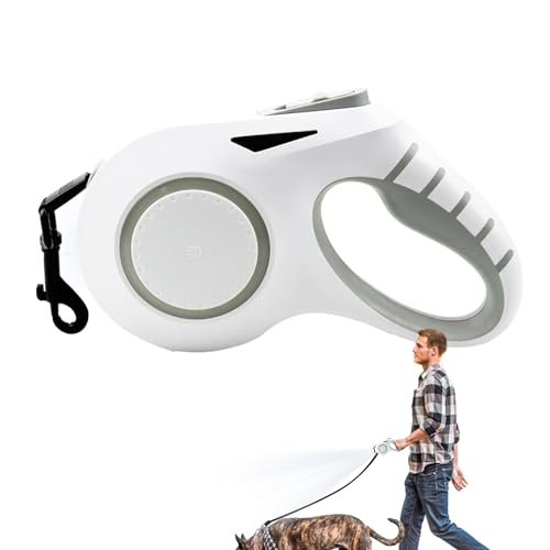 Einziehbares Seil für Hunde – einziehbare Leine für Hunde von 6 /20 Fuß | Langlebiges Trainingsseil für große Hunde mit LED-Licht | Automatisches Aufrollseil für Hunde von higyee