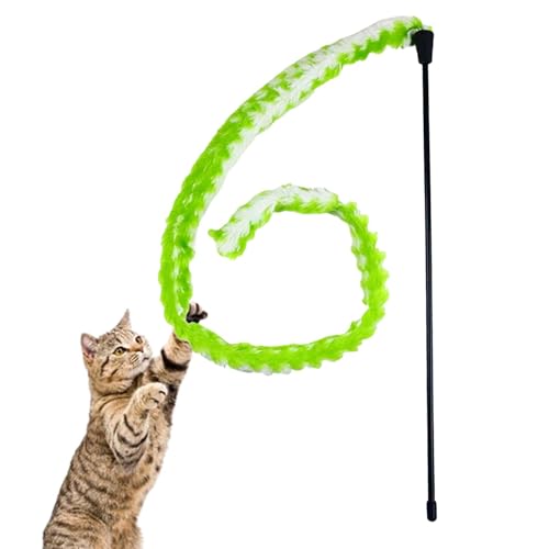 Zauberstab-Katzenspielzeug, Katzenstab-Spielzeug für Hauskatzen,Kätzchen-String-Stick-Spielzeug - Plüsch-Katzenstab, Teaser-Spielzeug, interaktives Katzenspielzeug für Hauskatzen, lustiges Kätzchenspi von higyee