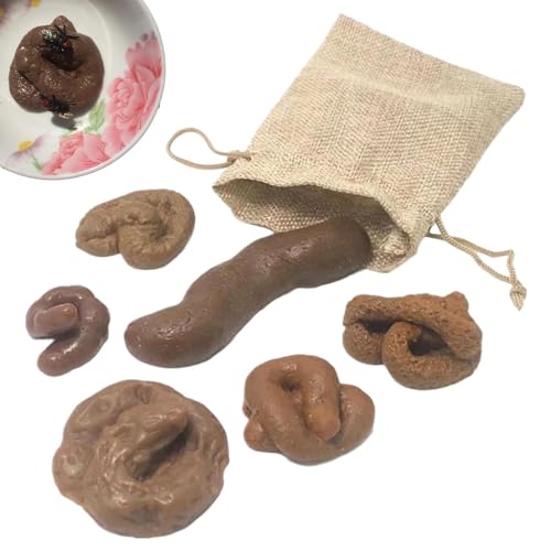 Fake Poop Spielzeug für Hunde und Erwachsene | Neuheiten Fake Poop Toys für Halloween Aprilscherz, 6 verschiedene Formen von higyee