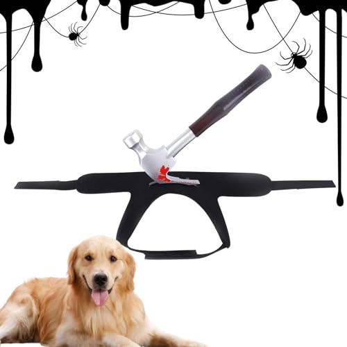 higyee Hunde-Halloween-Kostüme - Haustierkostü Hundeweste Geschirr mit blutigem Hammer - Blutige Messer Weste Halloween Hundeweste Geschirr für Urlaubsdekorationen, Cosplay von higyee