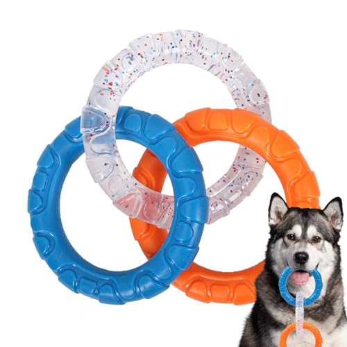 higyee Kauspielzeug für Welpen zum Zahnen, Kauspielzeug für Aggressive Hunde - Squeak Toys Interaktives Kauringspielzeug für Hunde - Kauspielzeug für Hunde, Kauspielzeugring für die Zahnreinigung, von higyee