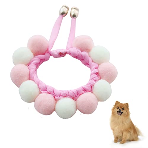 higyee Süßes Katzenhalsband mit Glöckchen, Hund Katze Plüschhalsband, Bequemes, elastisches, leichtes Wollplüsch-Halsband für Katzen, kleine Hunde, Geburtstagsgeschenke, Kätzchen, Kostü zubehör von higyee
