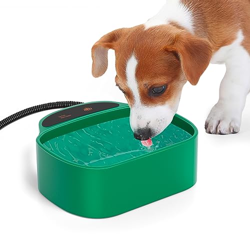 Beheizter Wassernapf, Beheizter Hundenapf mit kaufester Schnur, 88 oz Outdoor Thermonapf für Hund, Katze, Huhn, 35 Watt, Grün von hodzumrac