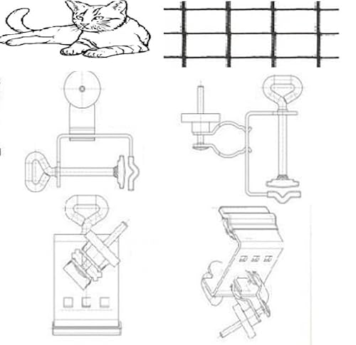 Aktion - Patentierte Schirmhalter aus Edelstahl für Katzennetz, Schirmstöcke und Stäbe mit Ø bis 35 mm, zur Befestigung an runden oder eckigen Elementen bis 52 mm Ø von holly