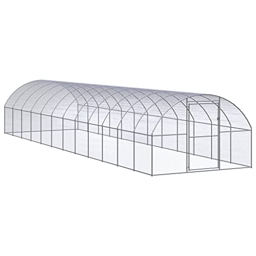 HOMIUSE HüHnerstall Outdoor-Hühnerstal Verzinkter Stahl Meerschweinchen Haus HüHnerstall Winterfest HüHnerhaus KleintierkäFig HüHnerhaus Winterfest HüHnergehege Enten, GäNse, Kaninchen 3x12x2 m von homiuse