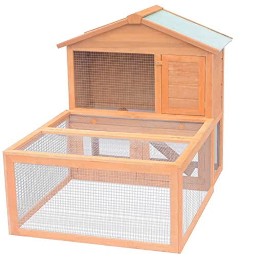 HOMIUSE Kleintier/Kaninchenstall Holz Hasenstall Meerschweinchen Haus Hasen ZubehöR Meerschweinchen KäFig Hasenstall DraußEn Winterfest HamsterkäFig Holz Kaninchenhaus Braun144x100x100 cm von homiuse