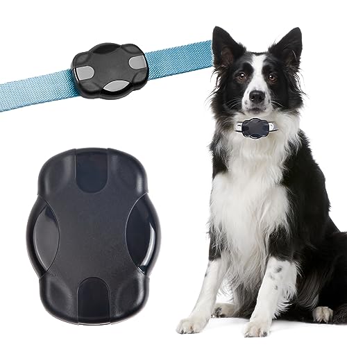 Schutzhülle für Haustierhalsband-Locator aus ABS-Material, Geeignet für Airtag Katzen- und Hundehalsband, Outdoor-Tracker, wasserdichte und Antifouling-Schutzhülle, Sicher und Anti-Verlust (Schwarz) von hongmo