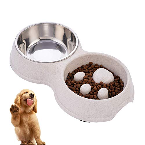 Antischlingnapf Hunde Katzen Napfset Langsame Feeder Cat Bowl Plastik Hundenäpfe Slow Feeder Welpenschale Rosa Hundenapf Hundenäpfe rutschfest White von hongyupu