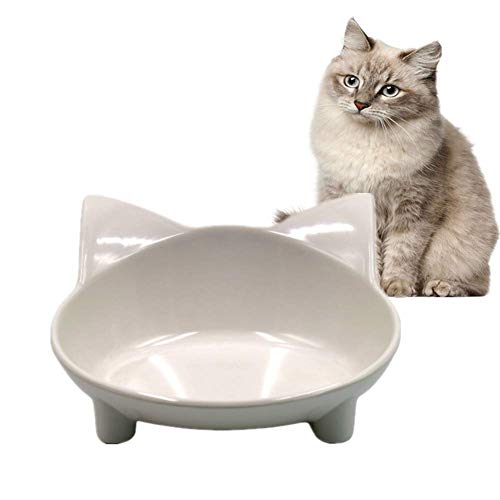 Futternapf Katze Anti Schling Napf Katzen Plastik Hundenäpfe Hundenapf rutschfeste Cat Bowl Hundenäpfe rutschfest Katzenschüsseln gekippt Gray von hongyupu