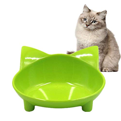 Futternapf Katze Anti Schling Napf Katzen Plastik Hundenäpfe Hundenapf rutschfeste Cat Bowl Hundenäpfe rutschfest Katzenschüsseln gekippt Green von hongyupu