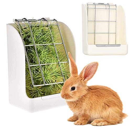 Heuraufe Meerschweinchen Kaninchen Zubehoer Hamster Feeder Automatic Kaninchen-Heuhalter Heu-Feeder-Box Kaninchen-Zubehör Hamster-Futternäpfe White von hongyupu