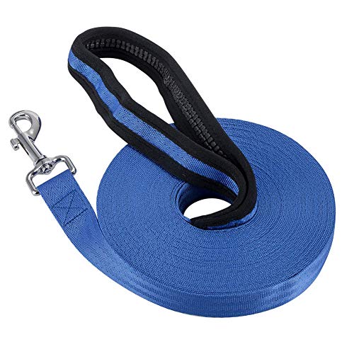 Hundeleine Große Hunde Laufleine Für Hunde Hundetraining Lead Leine für große Hunde Hundeleine bequem Hund führt stark Lange Hundeleine Dog Slip Lead Blue,20m von hongyupu