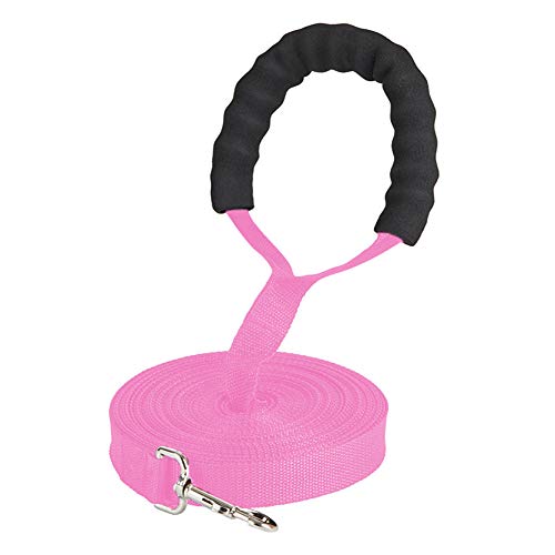 Hundeleine Hundeleine Große Hunde Hundetraining Lead Lange Hundeleine Gepolsterte Hundeleine Hundeleine für kleine Hunde Anti-Pull-Hundeleine pink,10m von hongyupu