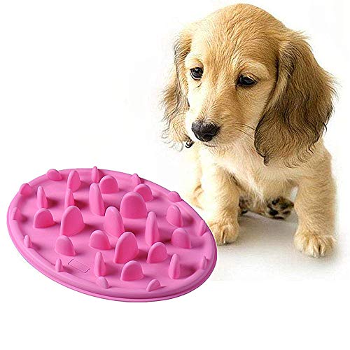 Hundenapf Futternapf Katze Interaktive Hundefutterautomaten Hund Anti Choke Bowl Hundenäpfe rutschfest Welpenfutter Wet Bowl Hundenäpfe Medium pink von hongyupu